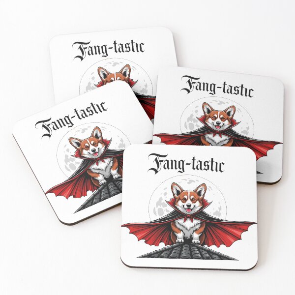 Item preview, Fang-tastic – Dramatic Vampire Corgi on Moonlit Rooftop designed and sold by zoughlal.