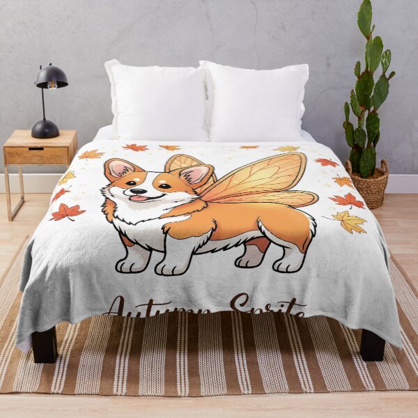 Item preview, Autumn Sprite – Joyous Corgi Fairy Surrounded by Glowing Leaves designed and sold by zoughlal.