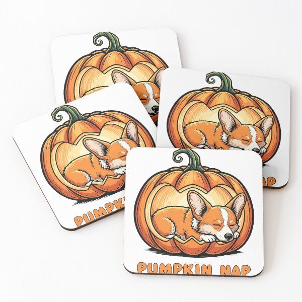 Item preview, Pumpkin Nap – Sleepy Corgi Curled Inside a Glowing Jack-o’-Lantern designed and sold by zoughlal.