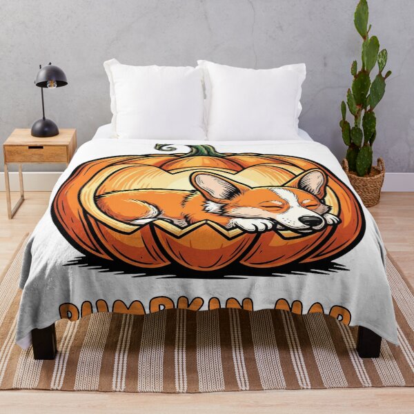 Item preview, Pumpkin Nap – Sleepy Corgi Curled Inside a Glowing Jack-o’-Lantern designed and sold by zoughlal.