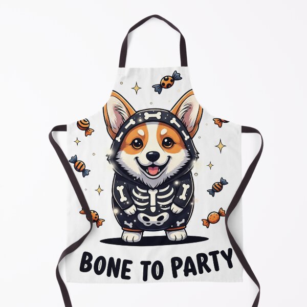 Item preview, Bone to Party – Corgi Trick-or-Treating in Glowing Skeleton Costume designed and sold by zoughlal.