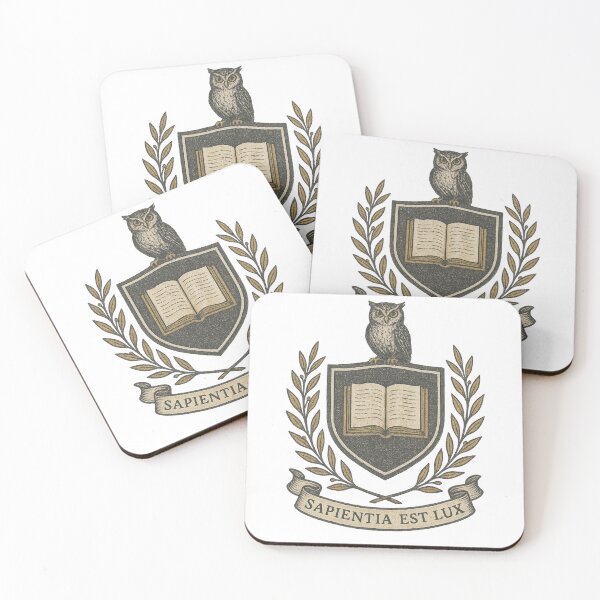 Item preview, Dark Academia Owl & Book Crest | "Sapientia Est Lux" Wisdom Emblem designed and sold by OutterFit.