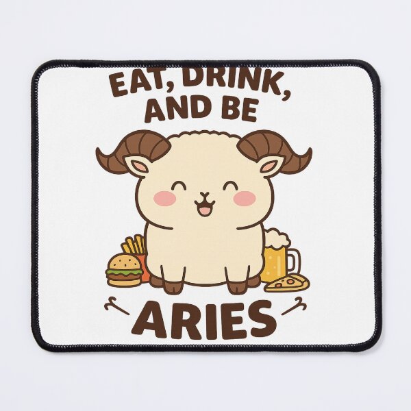 Item preview, Eat, Drink, and Be Aries – Cute Zodiac Ram designed and sold by haitrieuic96.