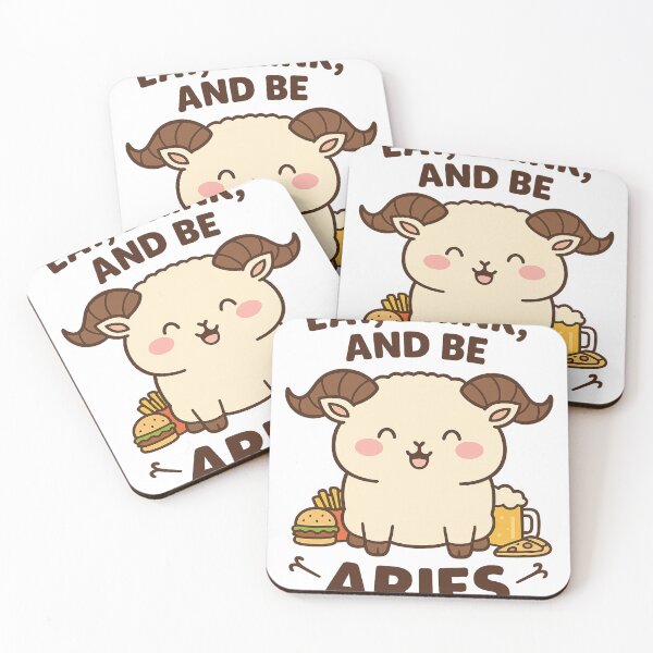 Item preview, Eat, Drink, and Be Aries – Cute Zodiac Ram designed and sold by haitrieuic96.