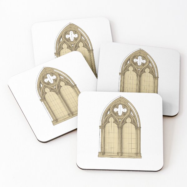 Item preview, Dark Academia Gothic Window Architectural Sketch | Vintage Medieval Arch Art designed and sold by OutterFit.