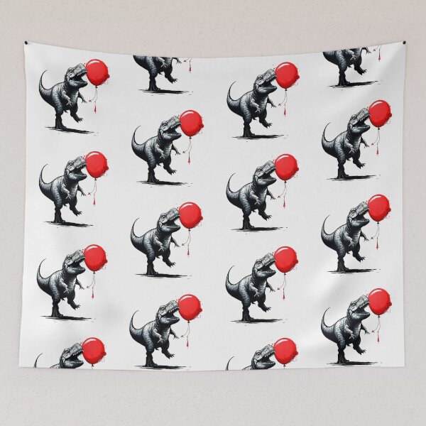 Item preview,  T-REX Love - Red Balloon - EXTINCTION LEVEL Fashion  designed and sold by CleverCulture.