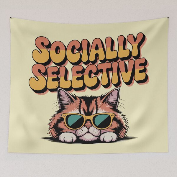 Item preview, Funny Sarcastic Cat Socially Selective designed and sold by Mr-wow.