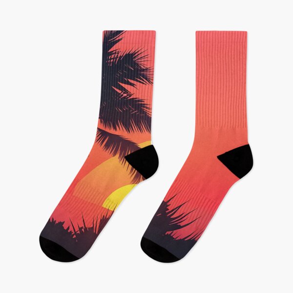 Item preview, Palm Trees at Sunset on Red Orange Sky designed and sold by SassyArtistry.