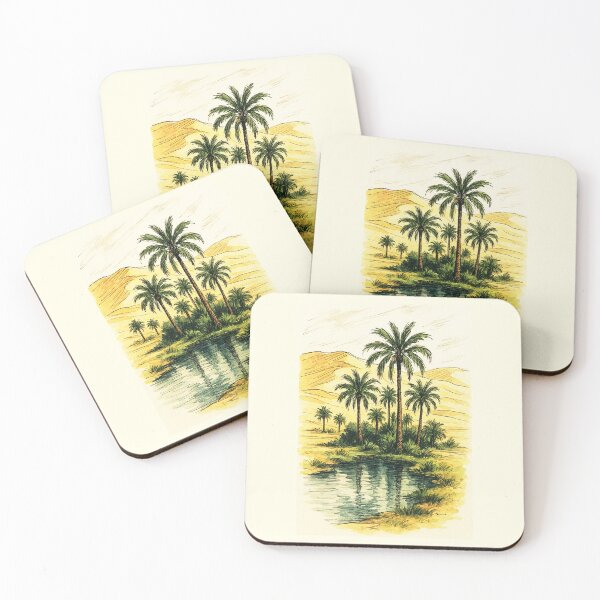 Item preview, Oasis Serenity Landscape Watercolor Nature designed and sold by Sarcastic designs.