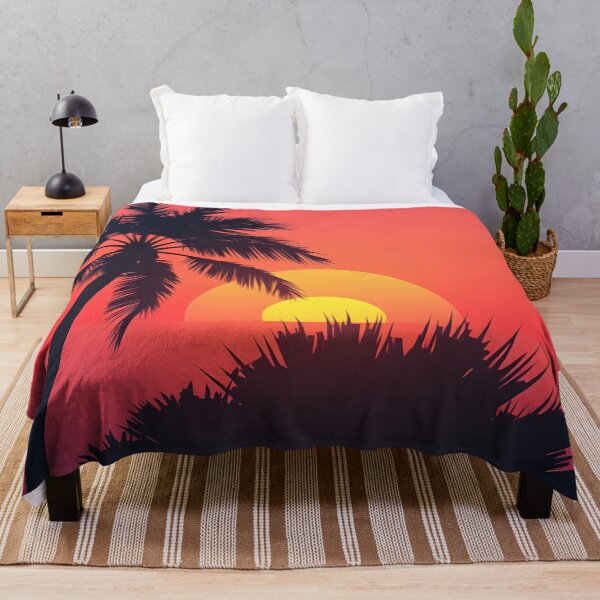 Item preview, Palm Trees at Sunset on Red Orange Sky designed and sold by SassyArtistry.