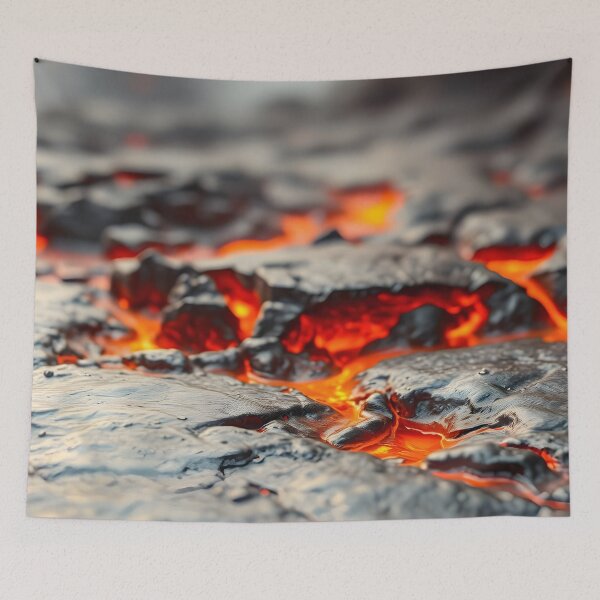 Item preview, Cooling Black Lava with Glowing Red Cracks designed and sold by SassyArtistry.