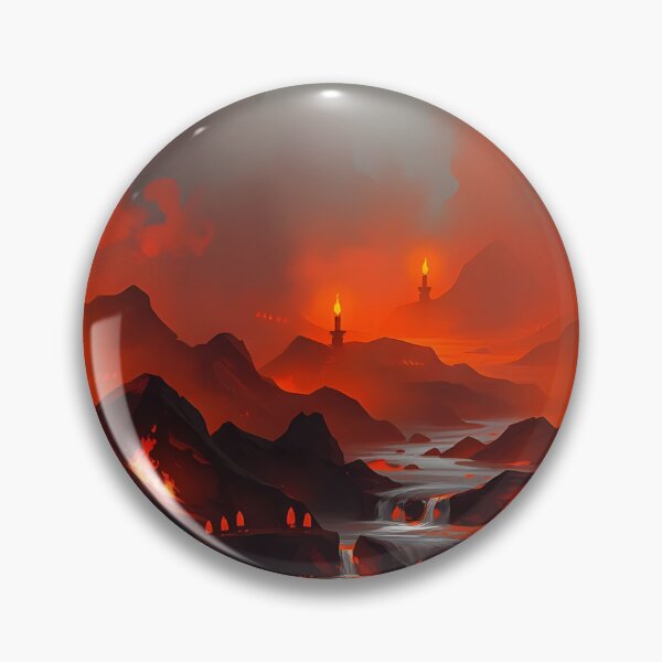 Item preview, Fantasy Volcanic Landscape with Lava Rivers and Mountains designed and sold by SassyArtistry.