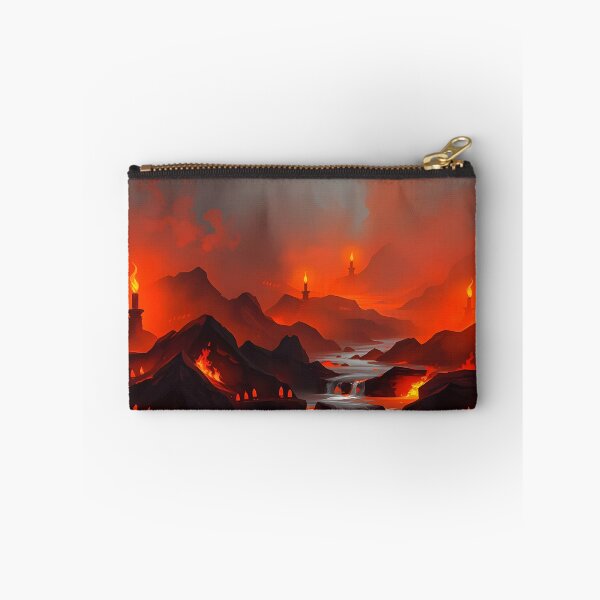 Item preview, Fantasy Volcanic Landscape with Lava Rivers and Mountains designed and sold by SassyArtistry.