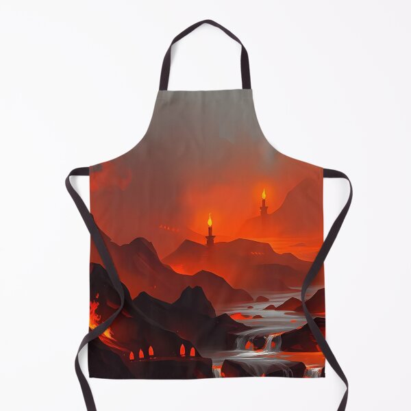 Item preview, Fantasy Volcanic Landscape with Lava Rivers and Mountains designed and sold by SassyArtistry.