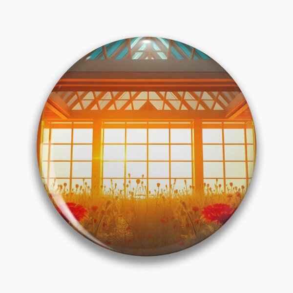 Item preview, Sunlit Greenhouse with Red Flowers and Golden Light designed and sold by SassyArtistry.