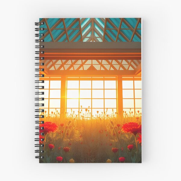 Item preview, Sunlit Greenhouse with Red Flowers and Golden Light designed and sold by SassyArtistry.