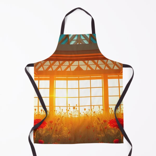 Item preview, Sunlit Greenhouse with Red Flowers and Golden Light designed and sold by SassyArtistry.