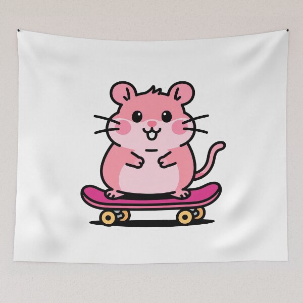 Item preview, Cute Hamster on Skateboard – Kawaii Cartoon designed and sold by Barday99.