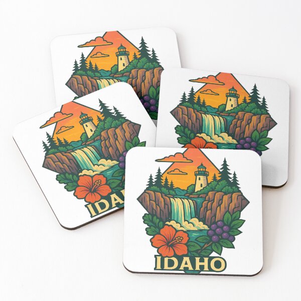 Item preview, Idaho artistic design mountains and syringa flower designed and sold by Ahau Designs.