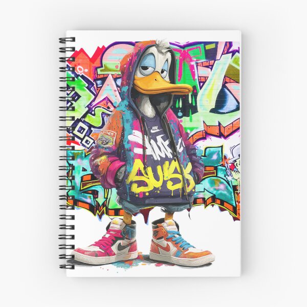 Item preview, Artistic Character Duck Wearing Graffiti Hoodie with Colorful Sneakers and Background designed and sold by KanDa-Shop.