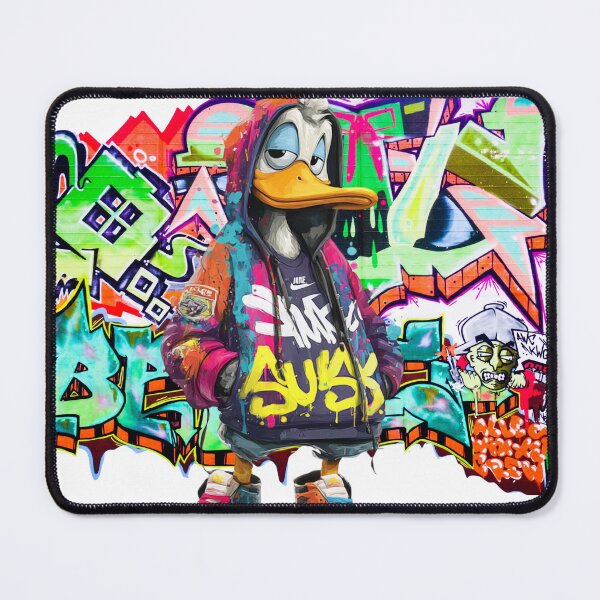 Item preview, Artistic Character Duck Wearing Graffiti Hoodie with Colorful Sneakers and Background designed and sold by KanDa-Shop.