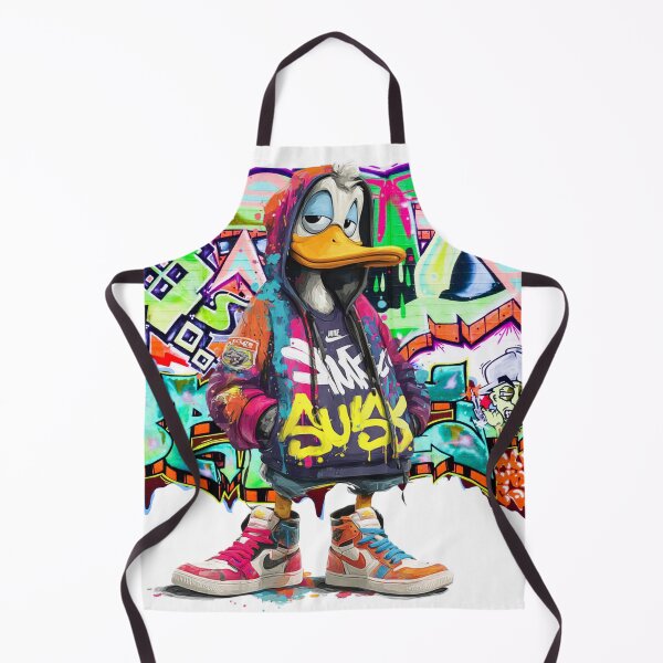 Item preview, Artistic Character Duck Wearing Graffiti Hoodie with Colorful Sneakers and Background designed and sold by KanDa-Shop.