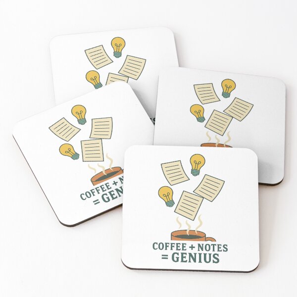 Item preview, "Coffee + Notes = Genius" Typography Poster | Creative Inspiration for Students & Writers designed and sold by EsoKafi Design.