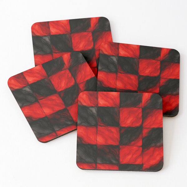 Item preview, Vibrant Red and Black Abstract Checkerboard designed and sold by optimusprime39.