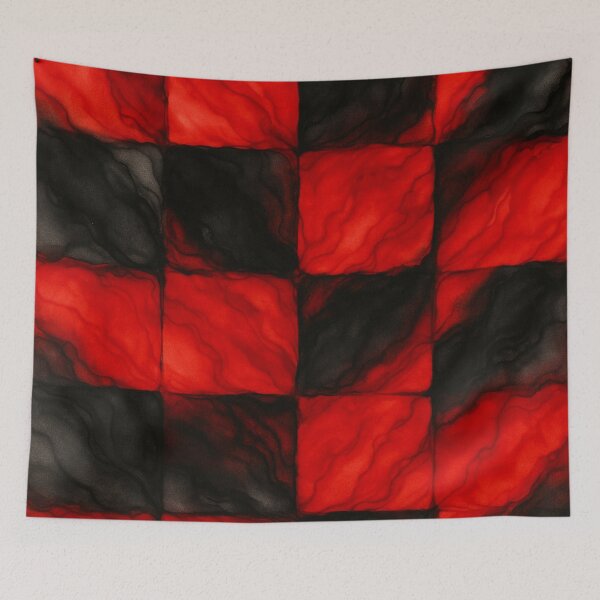 Item preview, Vibrant Red and Black Abstract Checkerboard designed and sold by optimusprime39.