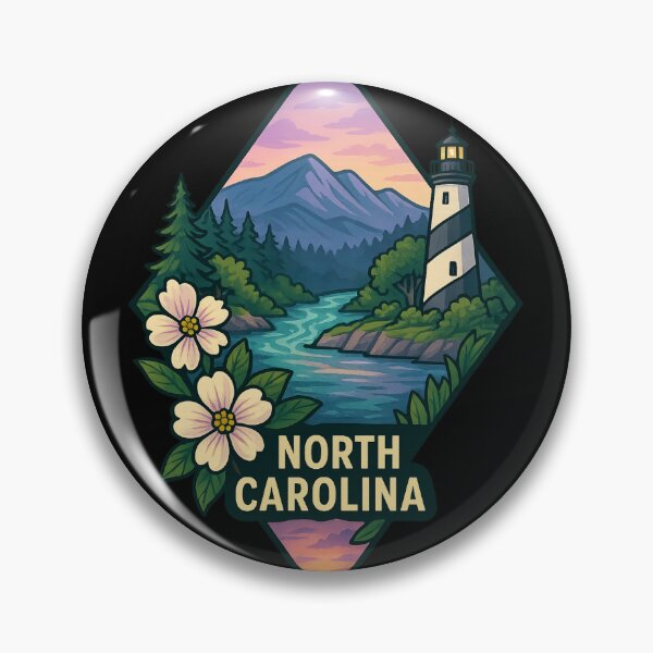 Item preview, North Carolina artistic design mountains and coastal lighthouse designed and sold by Ahau Designs.