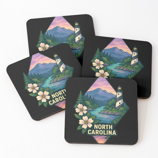 Item preview, North Carolina artistic design mountains and coastal lighthouse designed and sold by Ahau Designs.
