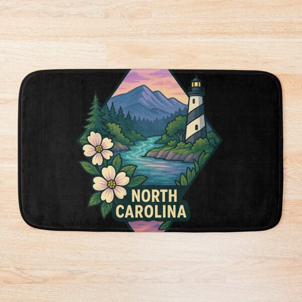 Item preview, North Carolina artistic design mountains and coastal lighthouse designed and sold by Ahau Designs.
