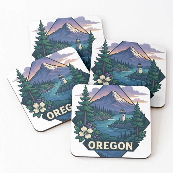 Item preview, Oregon artistic design mountains and waterfalls designed and sold by Ahau Designs.