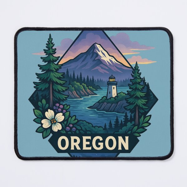 Item preview, Oregon artistic design mountains and waterfalls designed and sold by Ahau Designs.