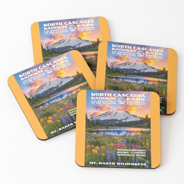 Item preview, Vintage WPA-Style North Cascades Park Poster - Mt. Baker designed and sold by travelwitheric.