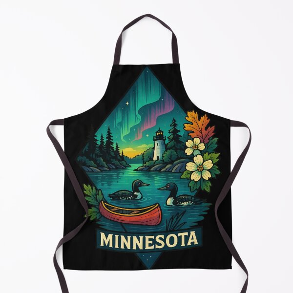 Item preview, Minnesota artistic design with nature and lakes designed and sold by Ahau Designs.