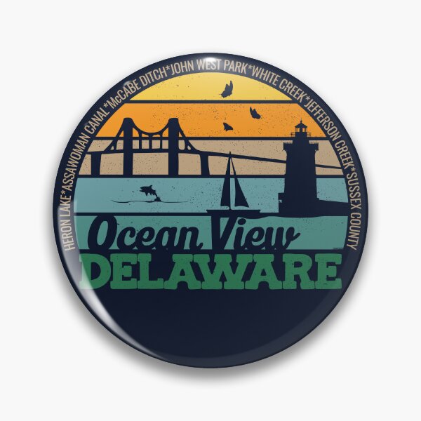 Item preview, Ocean View Delaware Retro Sunset Local Pride Logo  designed and sold by CRHPOD20.