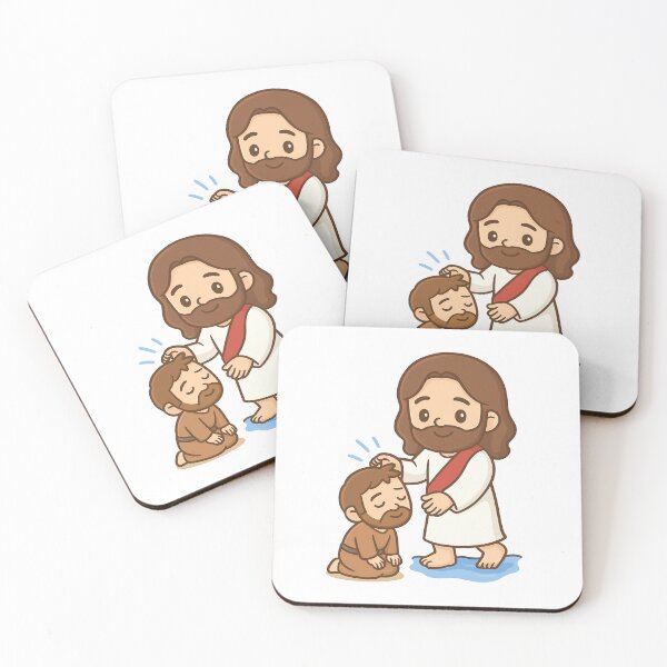 Item preview, Cute Chibi Jesus Sticker – Healing the Blind Man designed and sold by YumiStories Shop.