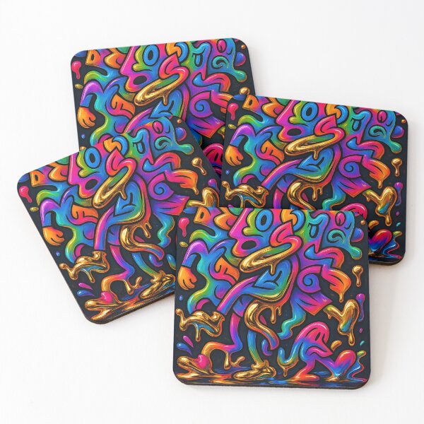 Item preview, Neon Masquerade – Golden Chaos designed and sold by ZicoGallery.