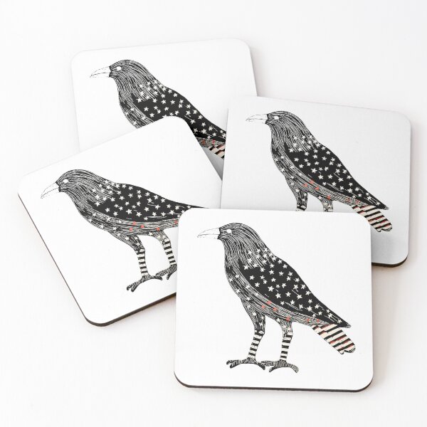 Item preview, Folk Art Crow with Stars – Whimsical Hand-Drawn Bird Illustration designed and sold by MindFulStudios.