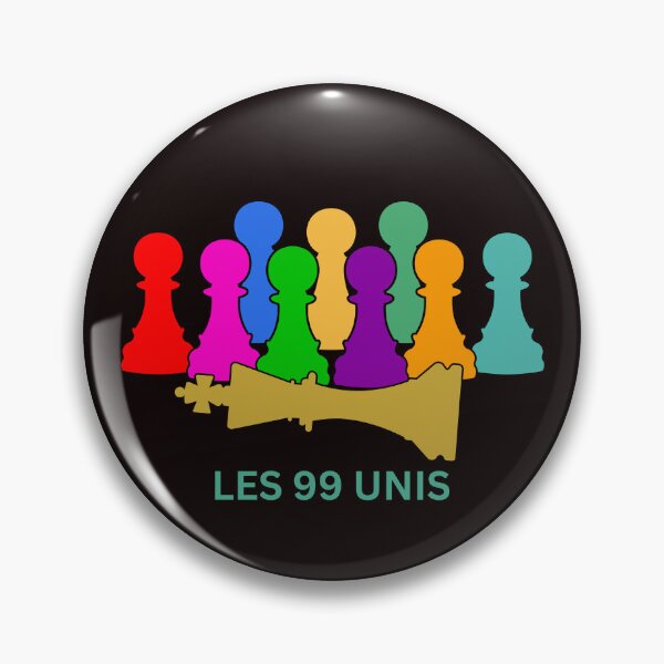 Item preview, The 99 United (French (Français))- Worldwide Unity of the 99% (Multi-color Pawns w/ Gold King)  designed and sold by  The 99 United.