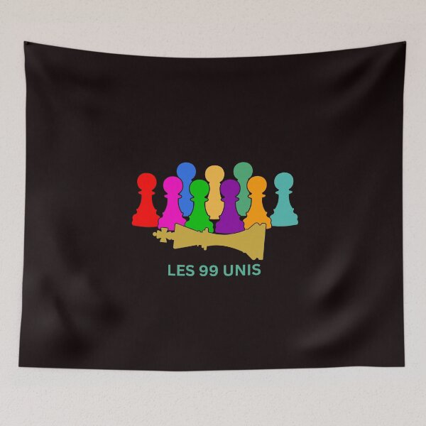 Item preview, The 99 United (French (Français))- Worldwide Unity of the 99% (Multi-color Pawns w/ Gold King)  designed and sold by  The 99 United.