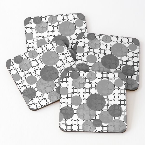 Item preview, Grey colors watercolor polka dots on geometric background  designed and sold by fuzzyfox.