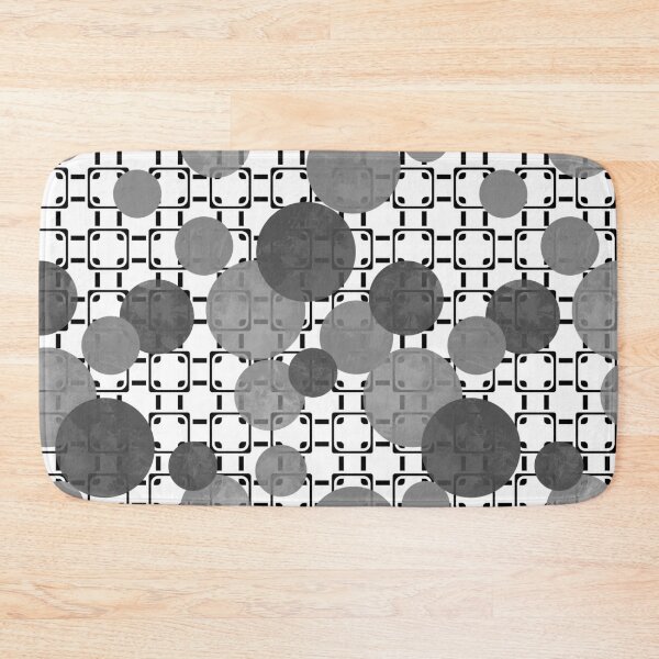 Item preview, Grey colors watercolor polka dots on geometric background  designed and sold by fuzzyfox.
