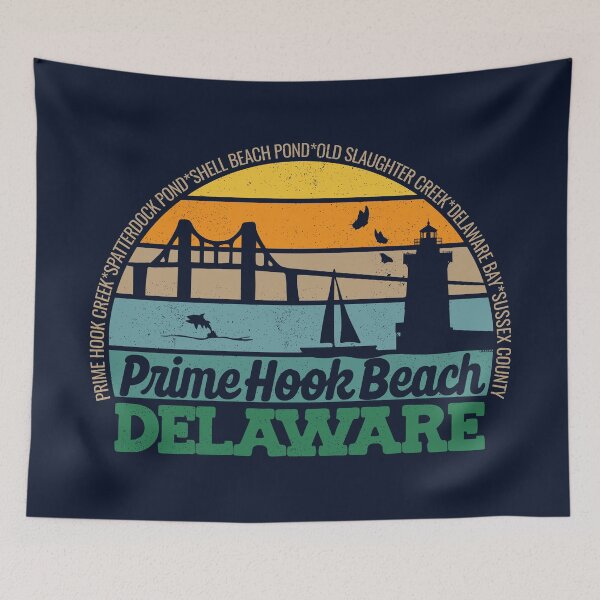 Item preview, Prime Hook Beach Delaware Retro Sunset Local Pride Logo  designed and sold by CRHPOD20.