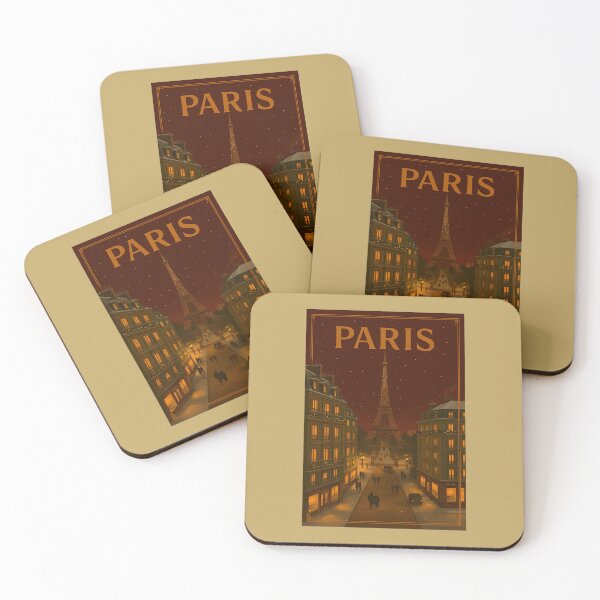 Item preview, Paris France Christmas Travel Art Scene designed and sold by CharcoalPaint.