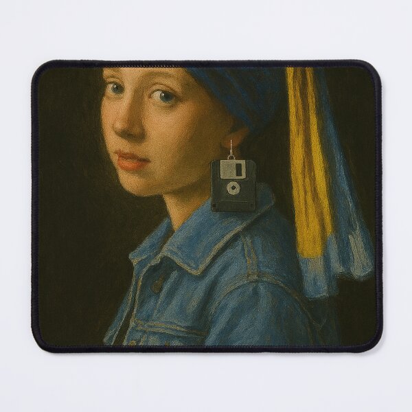 Item preview, Girl with a Floppy Disc Earring designed and sold by Slater-Bug.
