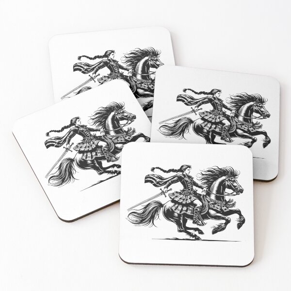 Item preview, Celtic Warrior Woman on Horseback – Highlander Art designed and sold by CelticSoulShop.