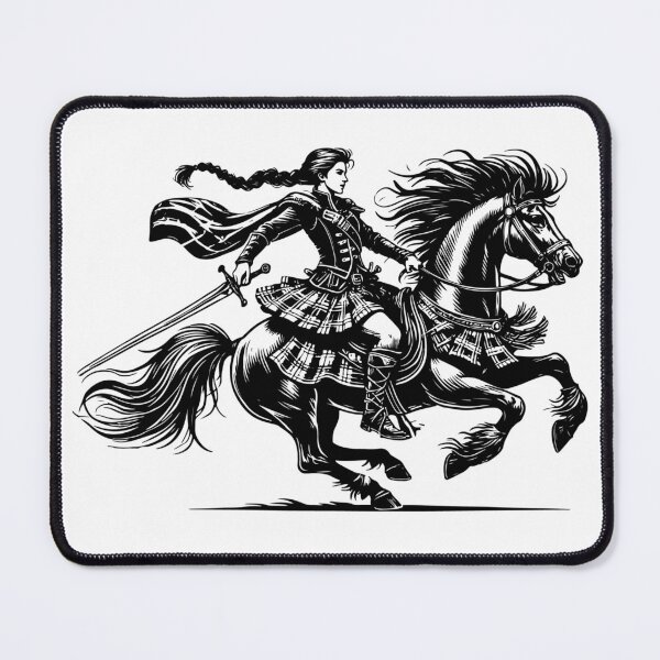 Item preview, Celtic Warrior Woman on Horseback – Highlander Art designed and sold by CelticSoulShop.