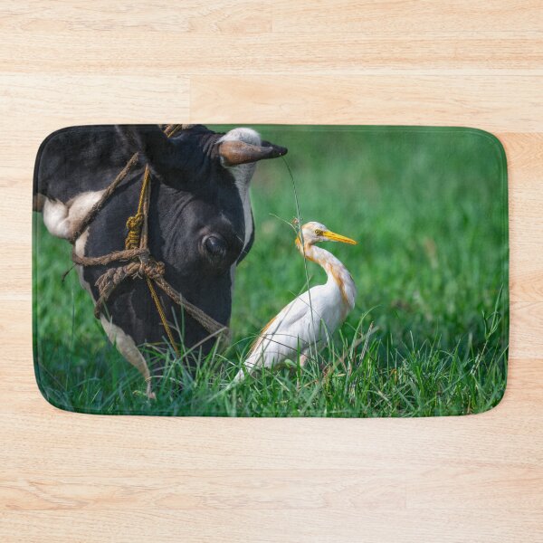 Item preview, White Heron in Grass, Elegant Wildlife and Nature Photography designed and sold by Shaheer-WallArt.